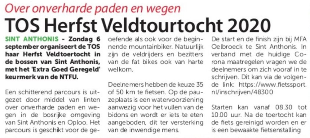 TOS Herfst veldtourtocht 2020